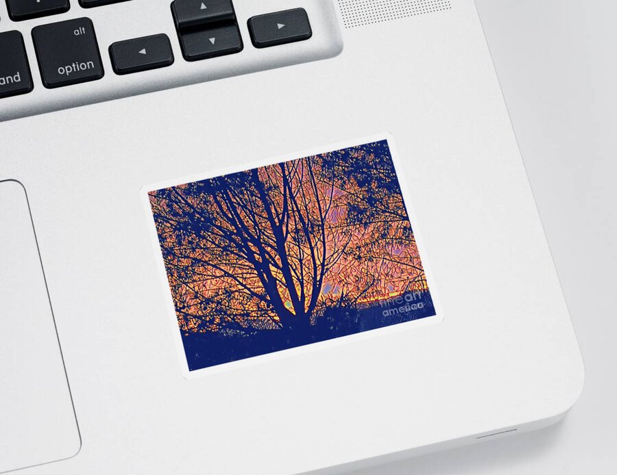 Sunrise Sticker featuring the painting Sunrise by Denise Railey