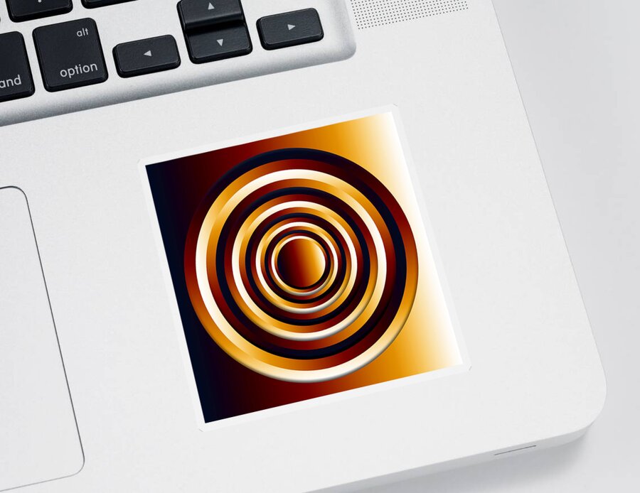 Circle Sticker featuring the digital art Sunrise Gradient Circles by Pelo Blanco Photo
