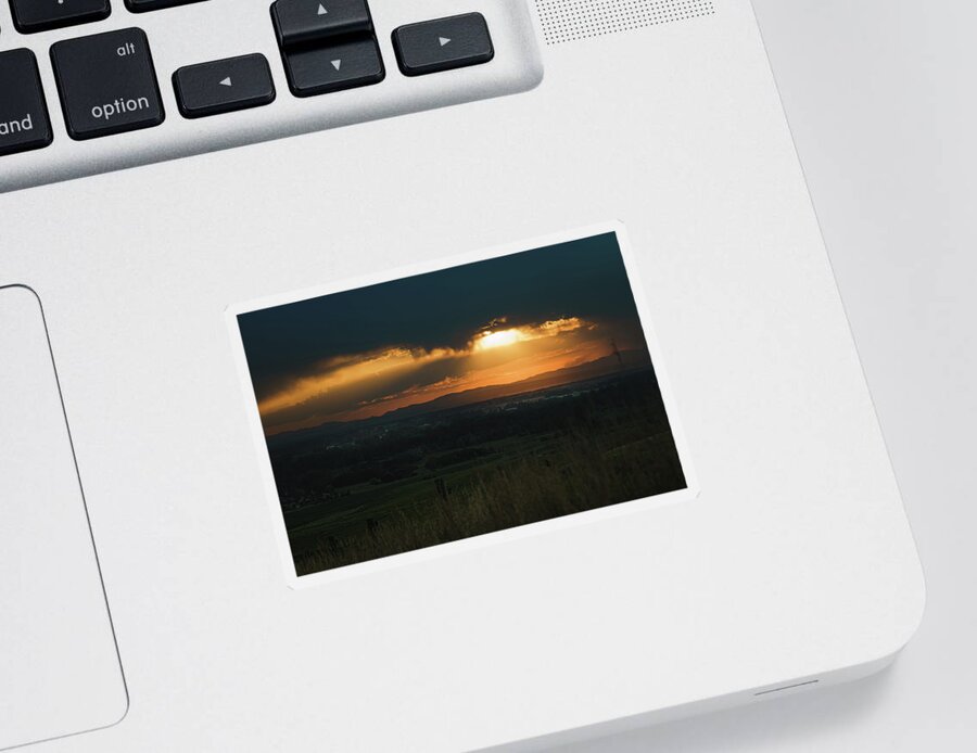 Clouds Sticker featuring the photograph Sunset over Bozeman by Nisah Cheatham