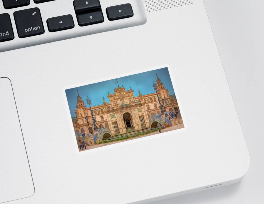 Plaza De Espana Sticker featuring the photograph Symmetry in Seville by Marcy Wielfaert