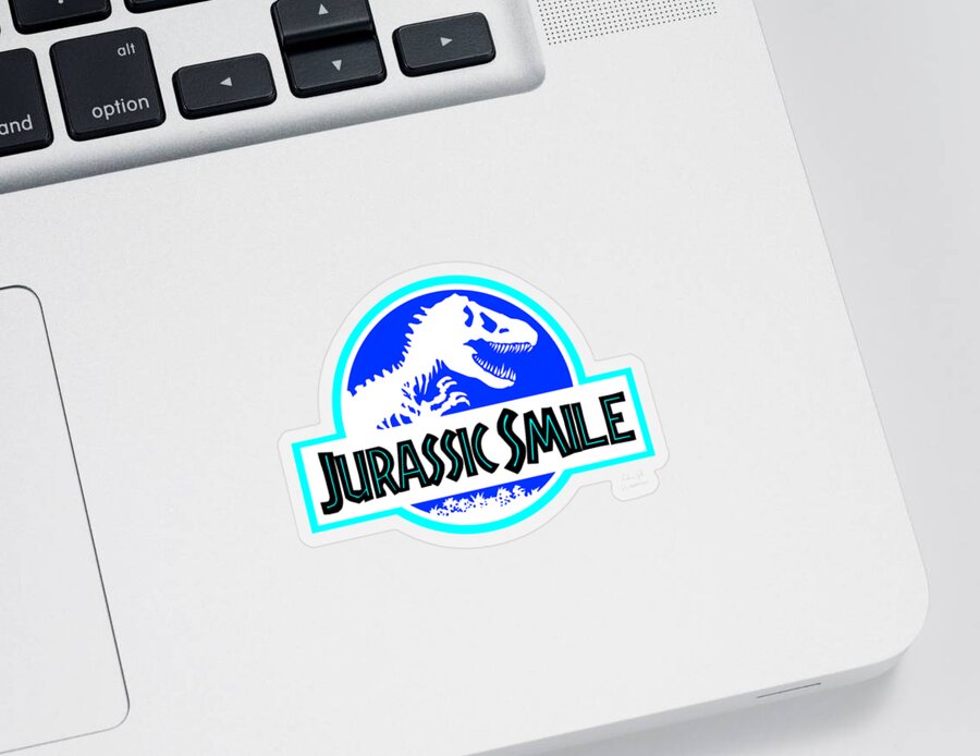 Sci-fi Sticker featuring the digital art Jurassic Smile Logo inv by Andrea Gatti