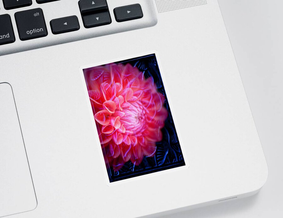 Dahlia Sticker featuring the photograph Textured Dahlia by TL Wilson Photography by Teresa Wilson