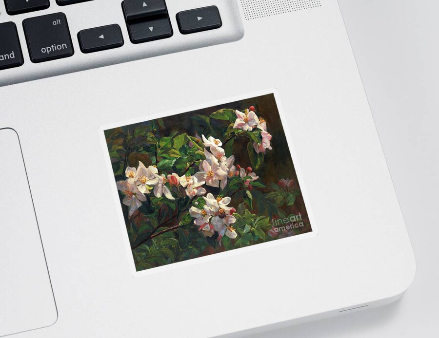 Flower Sticker featuring the painting The Blossom Of Glamorous Spring by Svitozar Nenyuk