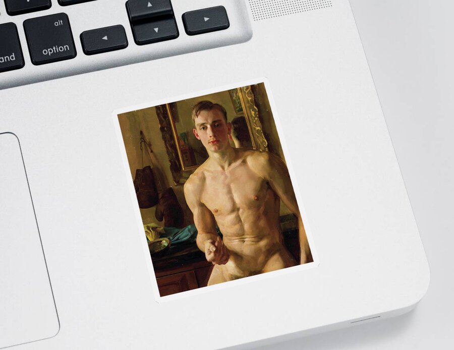 Konstantin Somov Sticker featuring the painting The Boxer by Konstantin Somov