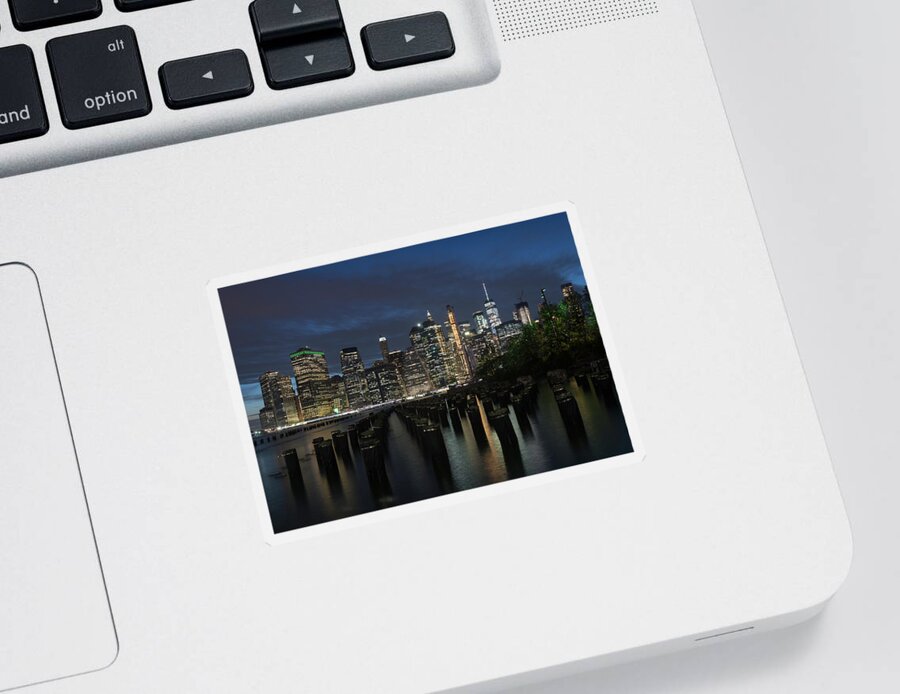 New York Sticker featuring the photograph The City Alight by Alex Lapidus