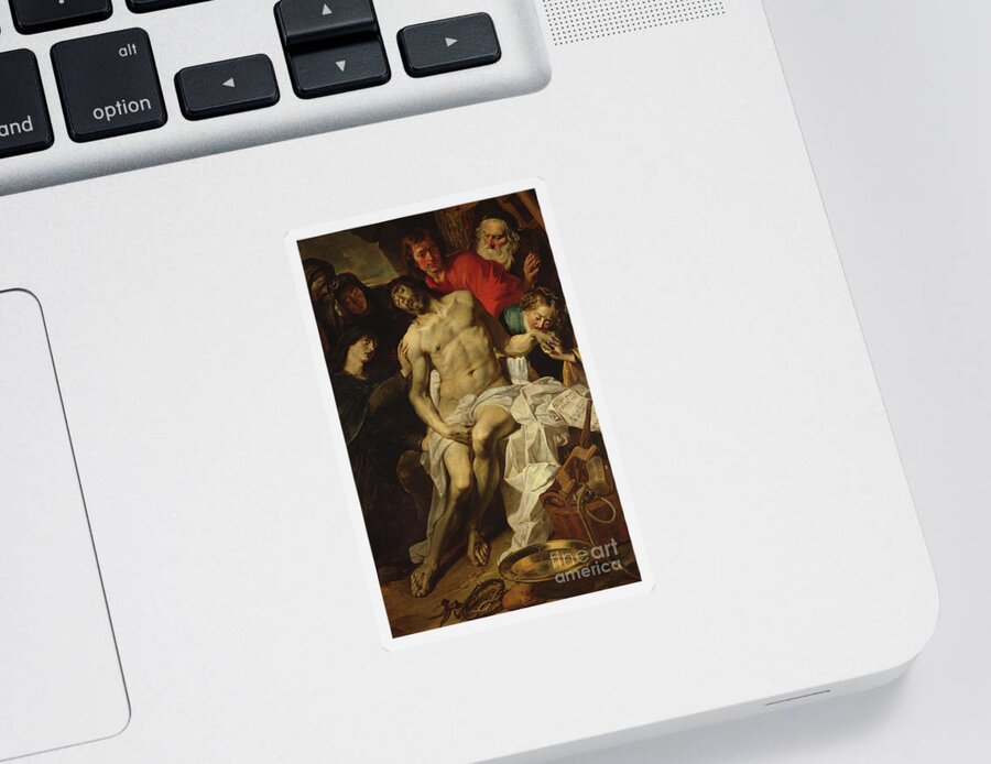 Mol Sticker featuring the painting The Deposition, after 1631 by Pieter van Mol