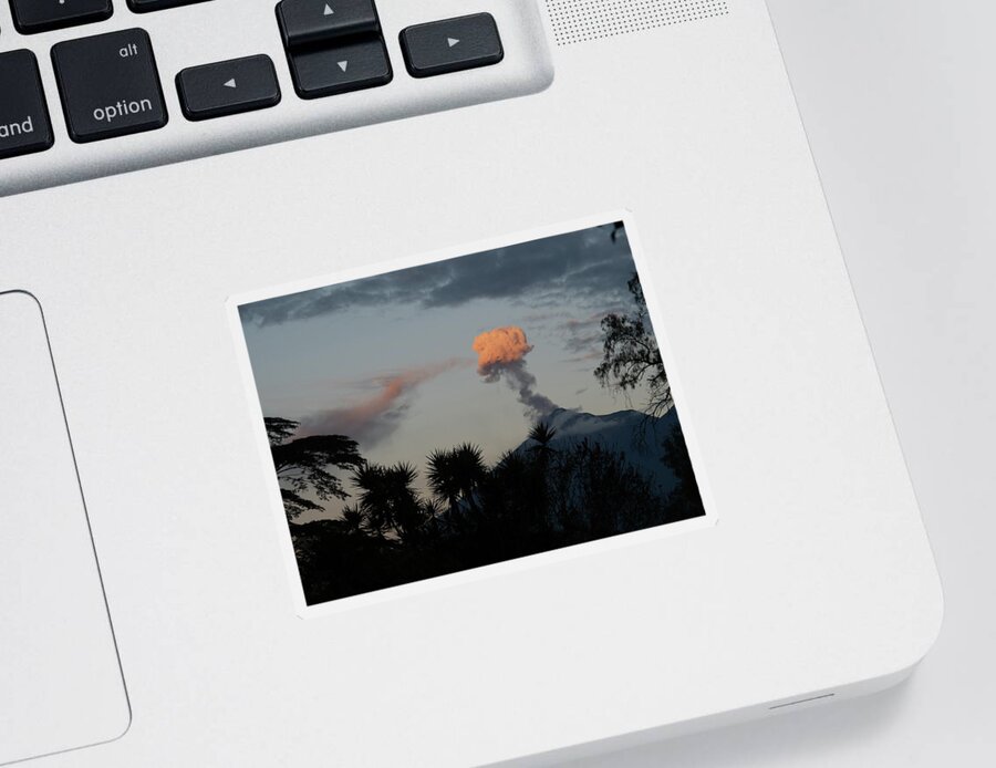Volcano Sticker featuring the photograph The ever active Volcano de Fuego by Leslie Struxness