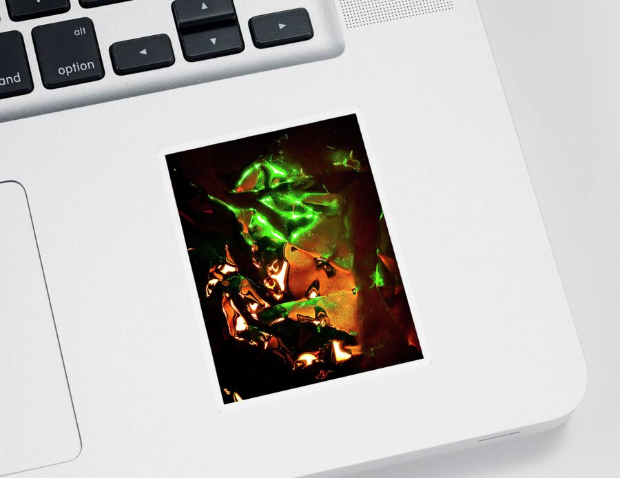 Abstract Sticker featuring the digital art The Green Knight by Liquid Eye