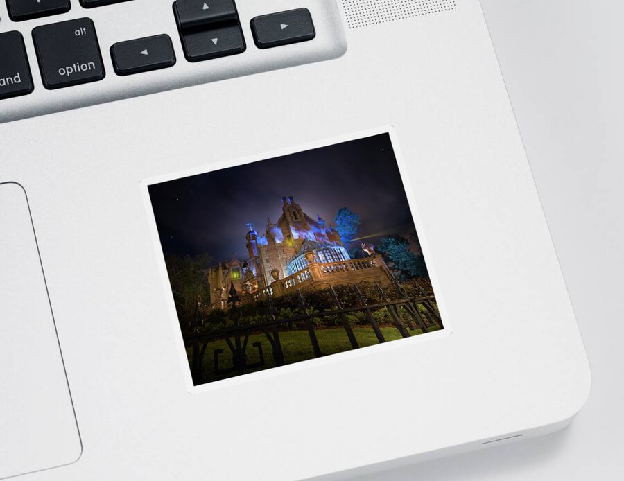 Disney Haunted Mansion Sticker featuring the photograph The Haunted Mansion at Walt Disney World by Mark Andrew Thomas