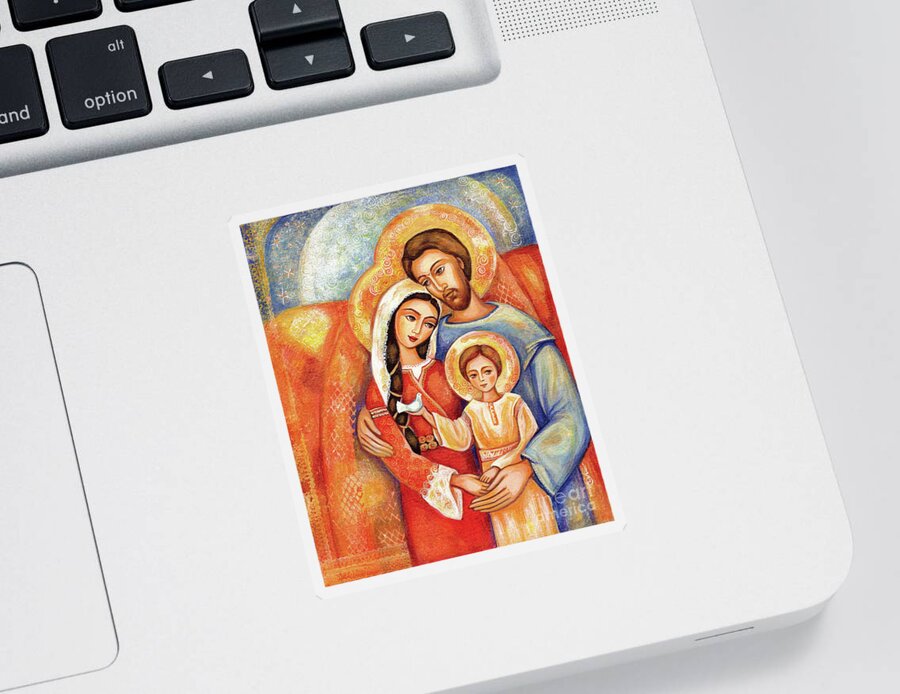 Holy Family Sticker featuring the painting The Holy Family by Eva Campbell