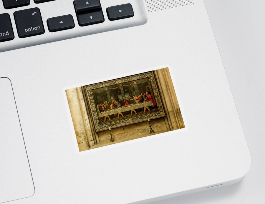 France Sticker featuring the photograph The Last Supper, Troyes Cathedral by Marcy Wielfaert