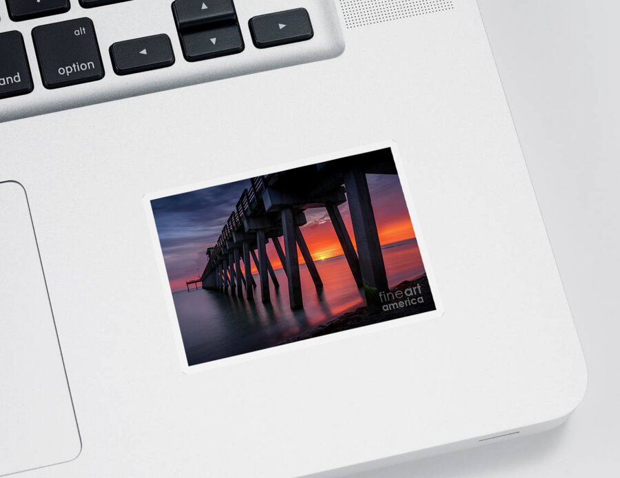 Brohard Park Sticker featuring the photograph The Most Amazing Sunset at the Pier in Venice, Florida 2 by Liesl Walsh