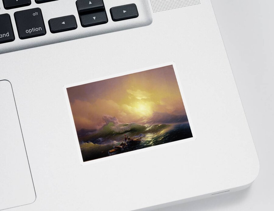 Ivan Aivazovsky Sticker featuring the painting The Nineth Wave by Ivan Aivazovsky