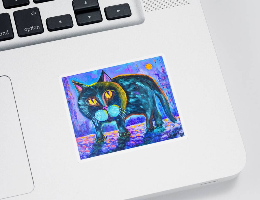  Sticker featuring the painting The owner of the night 11x14 by Maxim Komissarchik