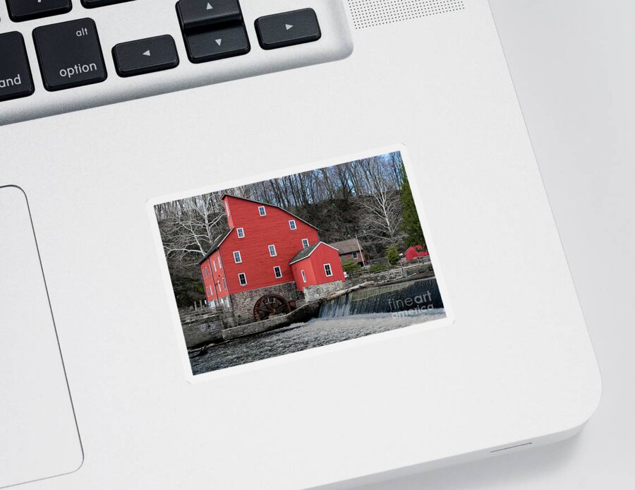 Red Mill Sticker featuring the photograph The red mill historical landmark. by Sam Rino