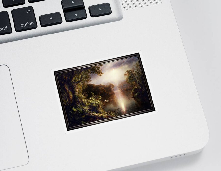 The River Of Light Sticker featuring the painting The River of Light by Frederic Edwin Church by Rolando Burbon