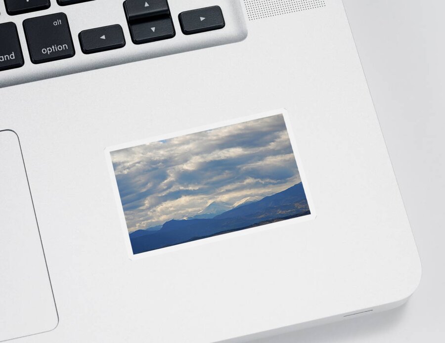 The Rocky Mountains Sticker featuring the photograph The Rocky Mountains by Angie Tirado