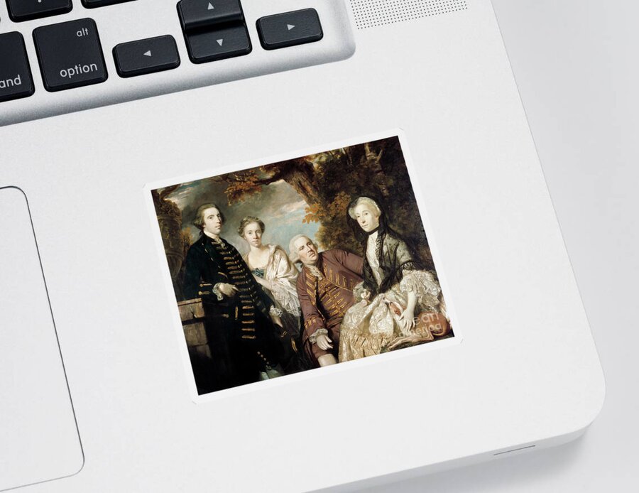 The Roffey Family Sticker featuring the painting The Roffey Family, 1765 by Joshua Reynolds