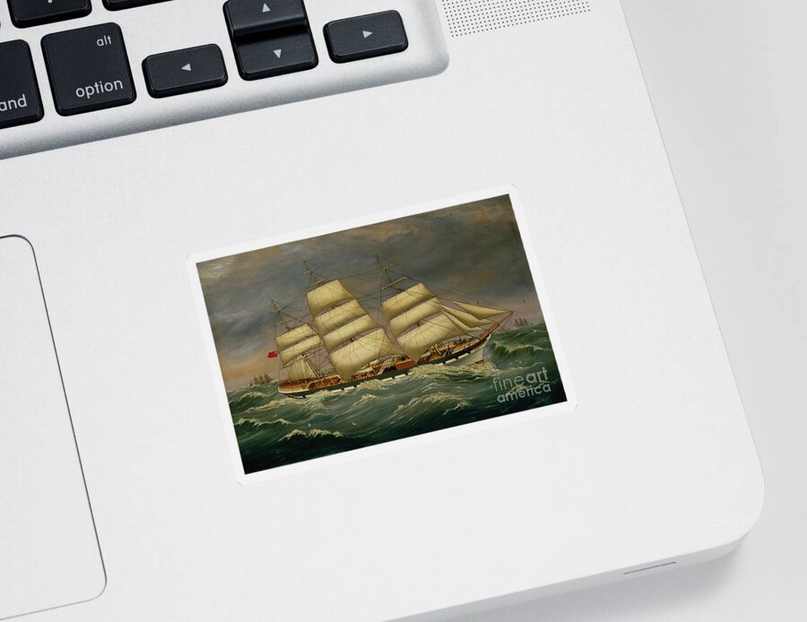 Alexander Sticker featuring the painting The Three Masted Clipper Benleuch In A Swell by Alexander Cromarty