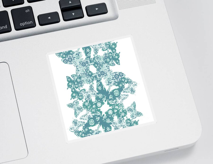 Abstract Sticker featuring the digital art Traces of patterned beauty by Jorgo Photography
