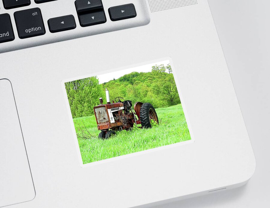 Tractor Sticker featuring the photograph Tractor Farmall 504 by Lyuba Filatova