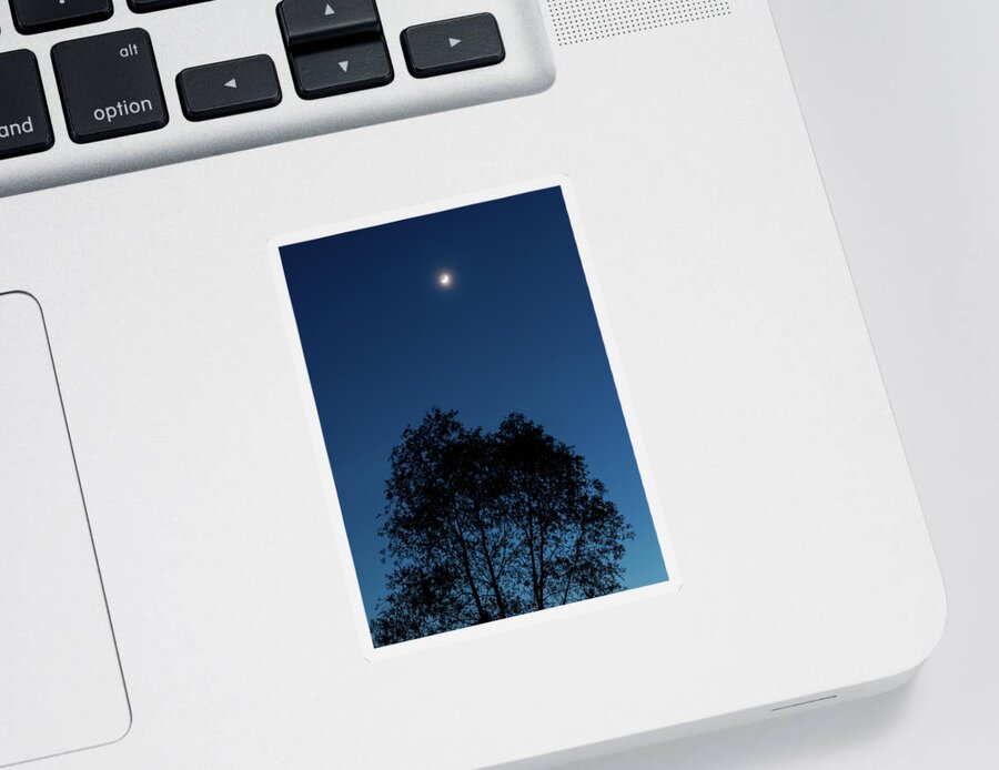 Moon Sticker featuring the photograph Tranquil Crescent by Arthur Oleary