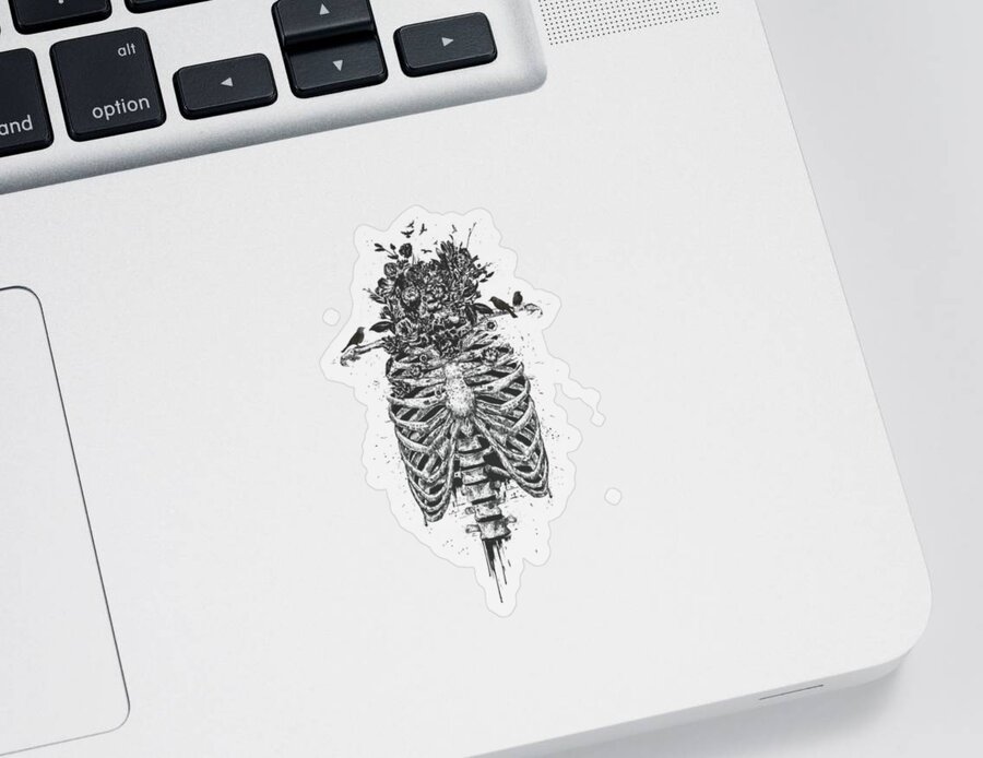 Skeleton Sticker featuring the drawing Tree of life by Balazs Solti