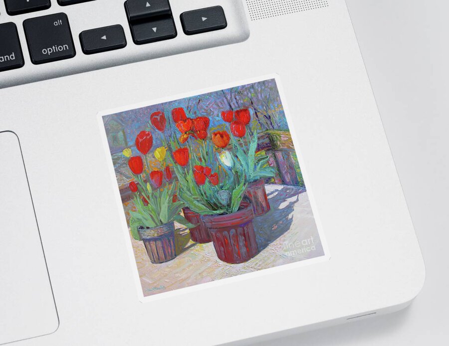 Flowers Sticker featuring the painting Tulips by John McCormick