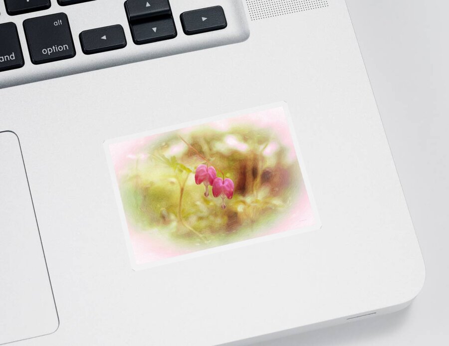 Flower Sticker featuring the photograph Two Bleeding Hearts by Diane Lindon Coy