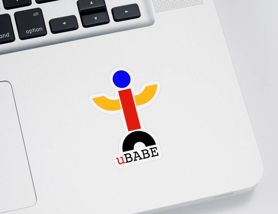Ubabe Boy Sticker featuring the digital art uBABE Boy by Charles Stuart