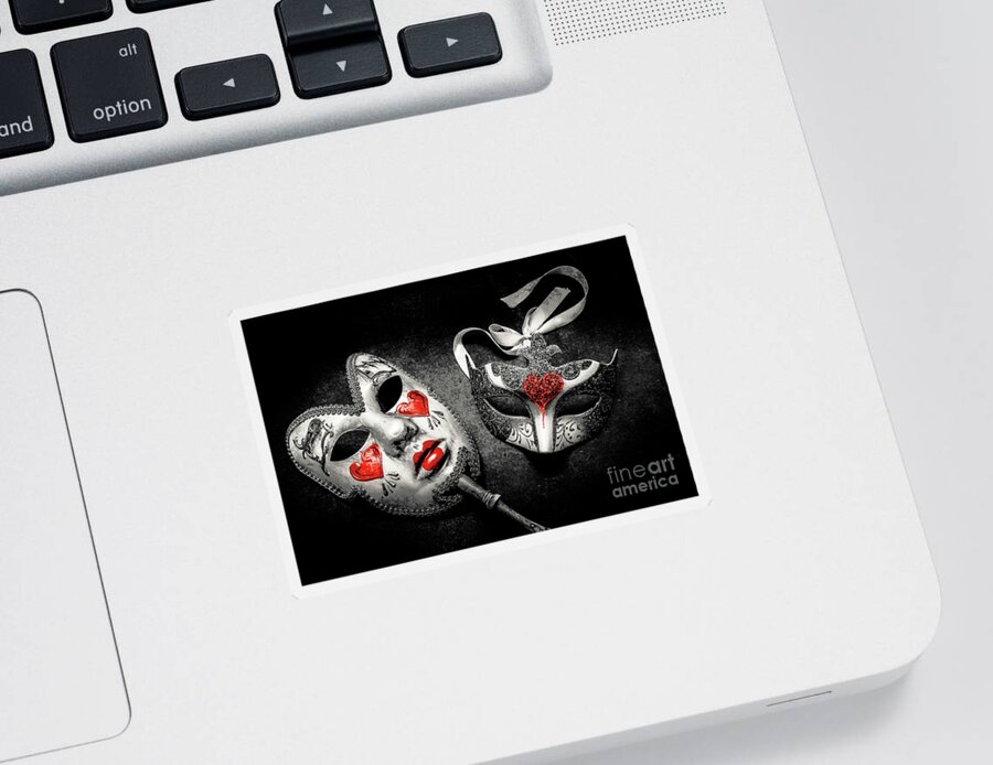 Masquerade Sticker featuring the photograph Unmasking passions by Jorgo Photography