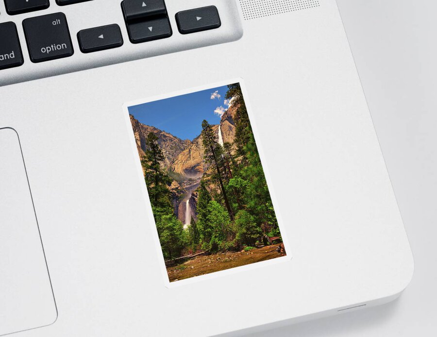 Yosemite National Park Sticker featuring the photograph Upper and Lower Yosemite Falls by Greg Norrell