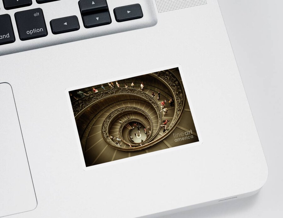 Spiral Staircase Sticker featuring the photograph Vatican Museums Spiral Staircase by Stefano Senise