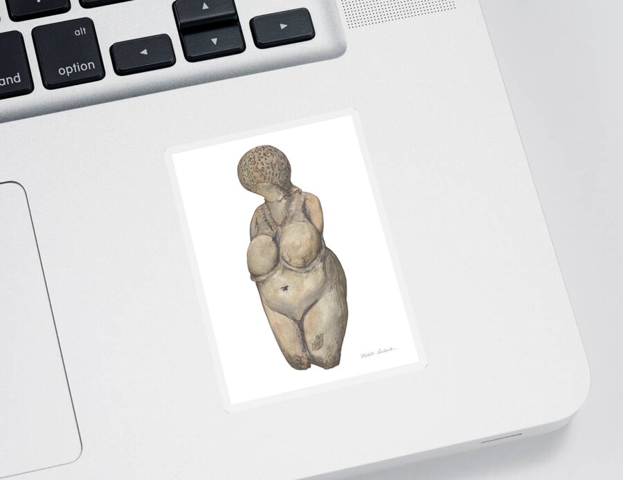 Venus Sticker featuring the drawing Venus of Kostenski by Nikita Coulombe