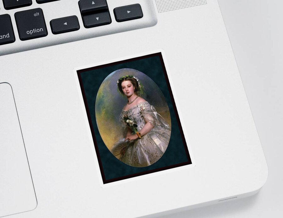 Victoria Princess Royal Sticker featuring the digital art Victoria Princess Royal by Franz Xaver Winterhalter by Rolando Burbon