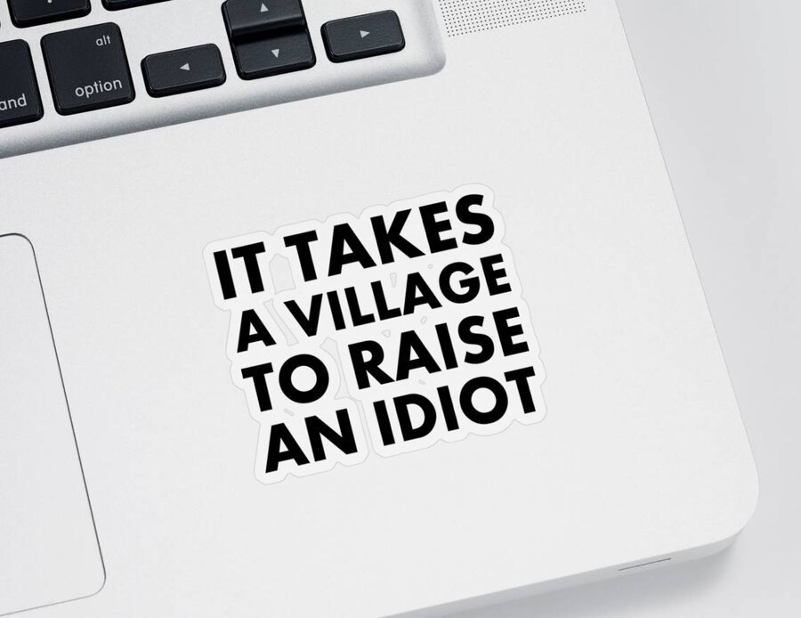 Richard Reeve Sticker featuring the digital art Village Idiot BK by Richard Reeve
