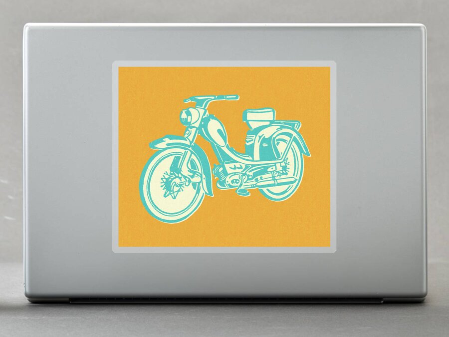 Vintage Moped Sticker by CSA Images - Fine Art America