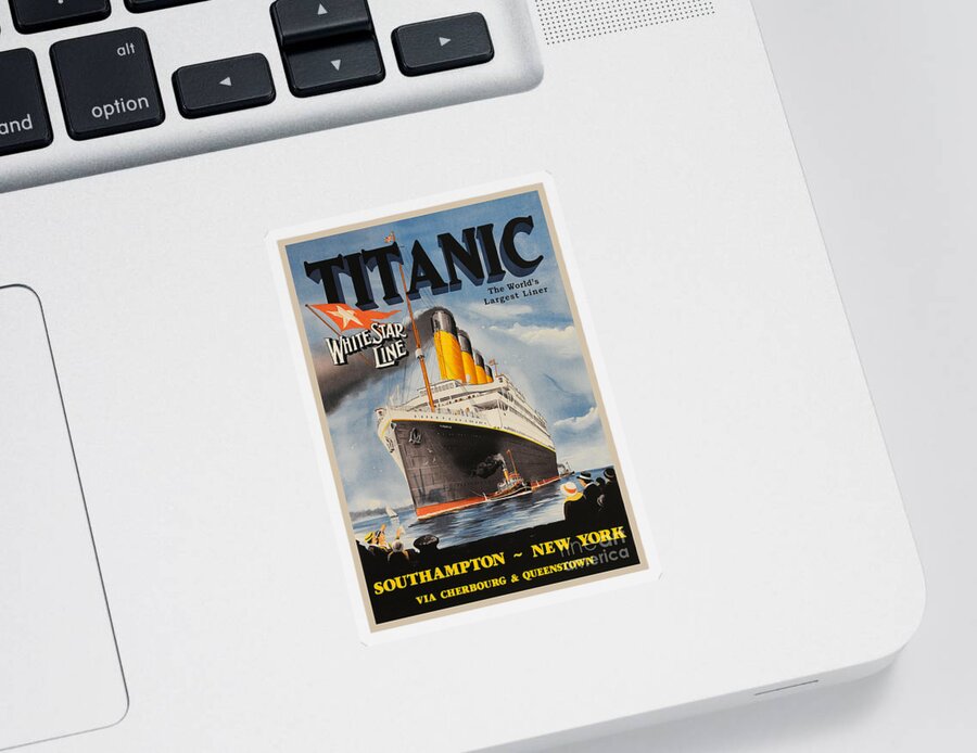 Titanic Advertising Sticker featuring the photograph Vintage Titanic Advertisment by Jon Neidert