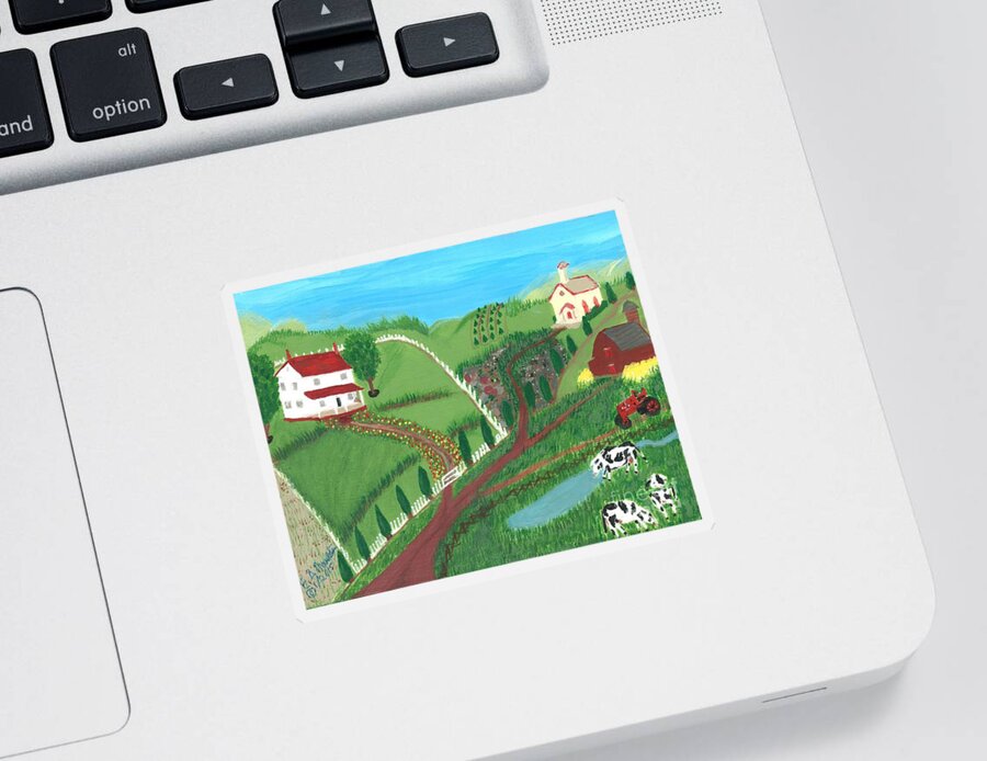 Virginia Countryside Sticker featuring the painting Virginia Countryside by Elizabeth Mauldin
