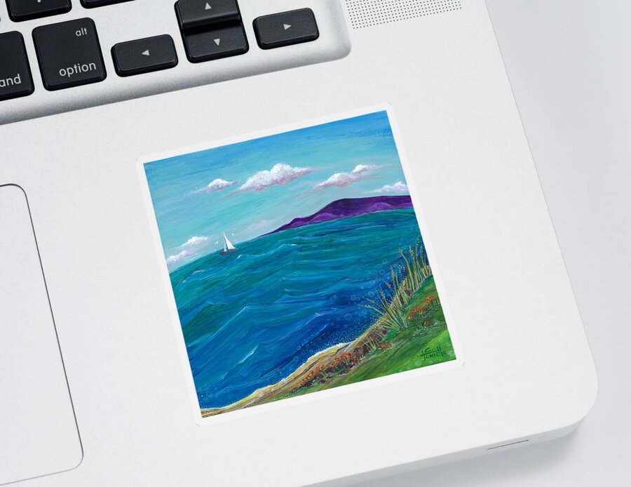 Seascape Painting Sticker featuring the painting Wanderlust by Tanielle Childers