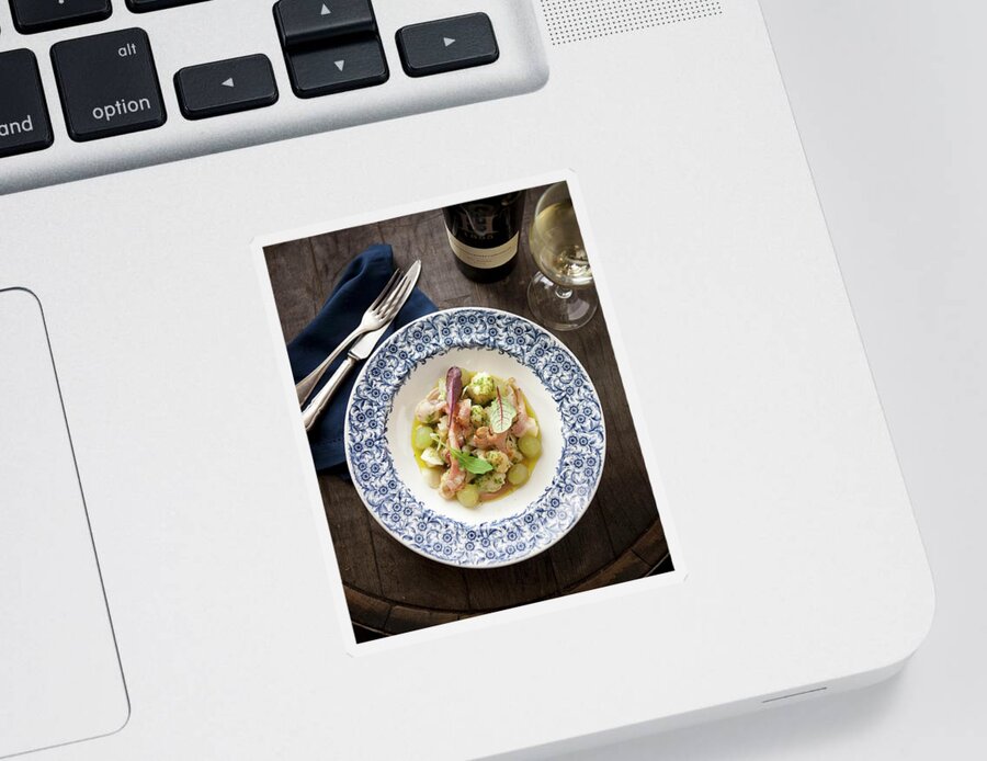 Ip_12090450 Sticker featuring the photograph Warm, Browned Cauliflower Salad With Grapes And Bacon by Great Stock!