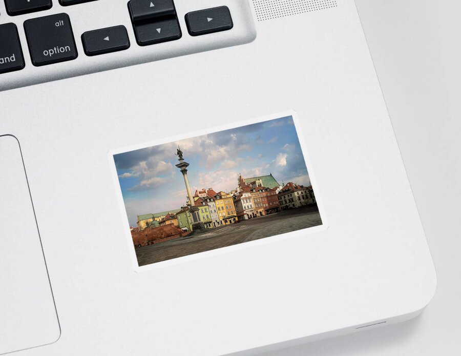 Warsaw Sticker featuring the photograph Warsaw on a sunny morning by Jaroslaw Blaminsky