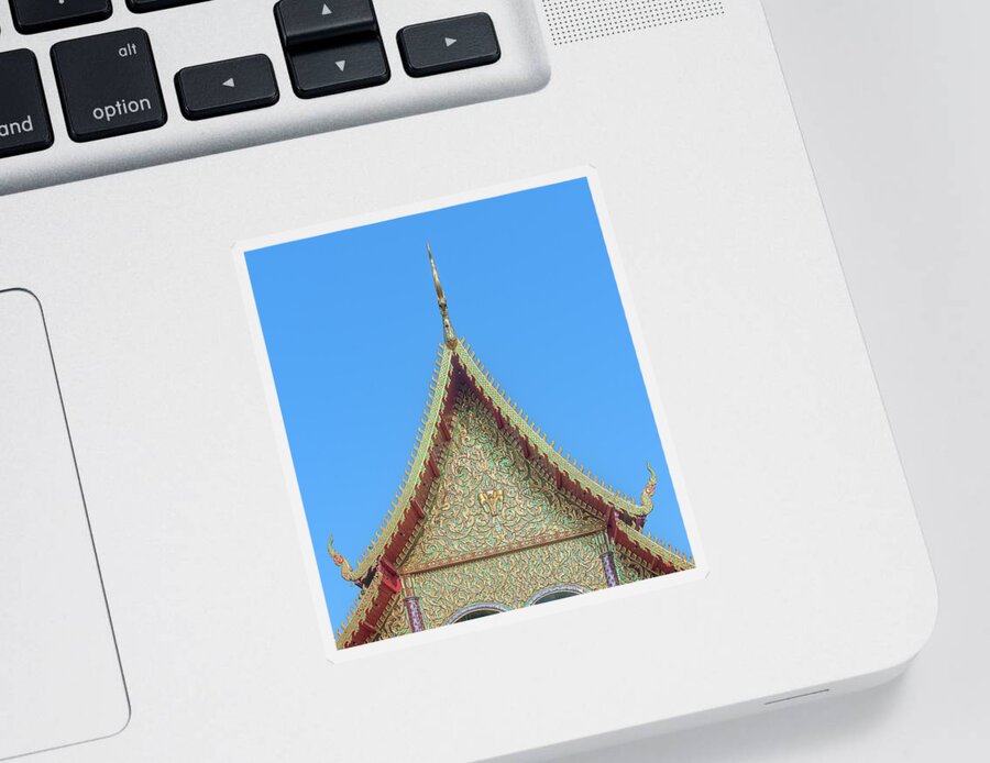 Scenic Sticker featuring the photograph Wat Nong Khrop Phra Ubosot Gable DTHCM2663 by Gerry Gantt