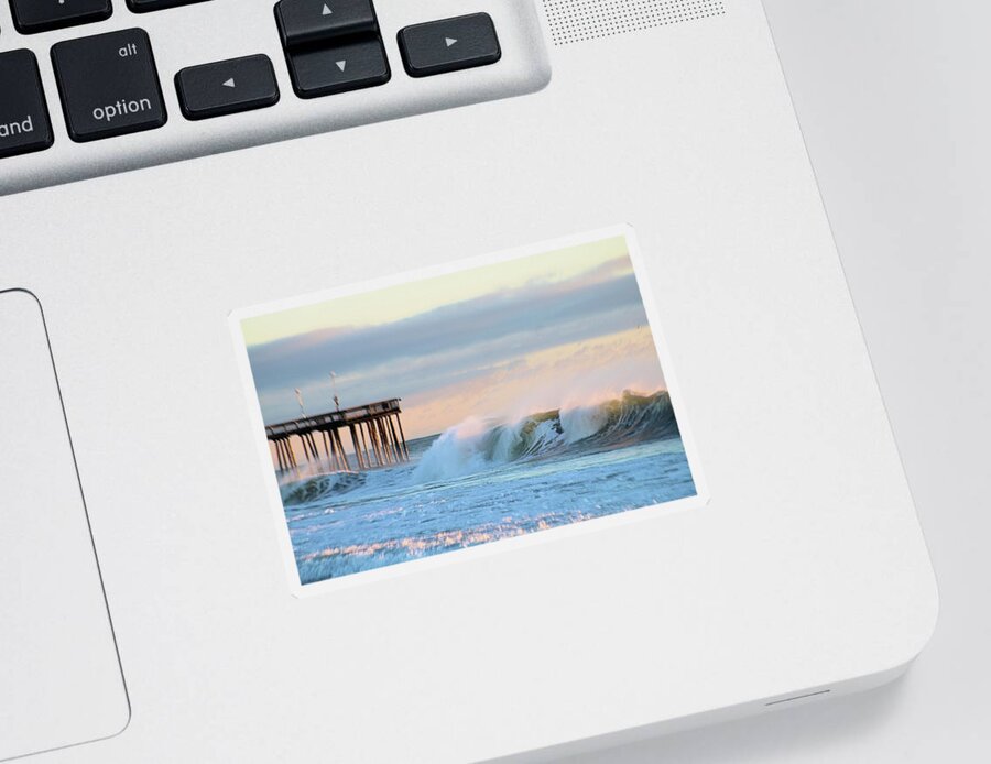 Atlantic Sticker featuring the photograph Waves At The Inlet Beach by Robert Banach