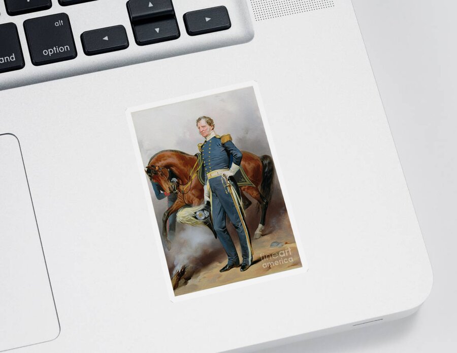 Winfield Sticker featuring the painting Winfield Scott by Alonzo Chappel