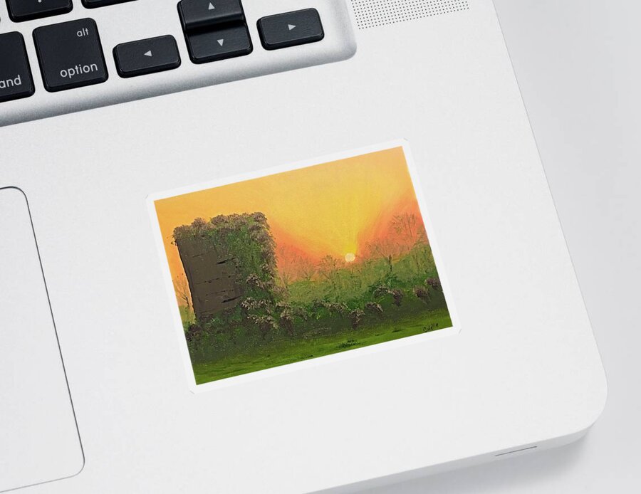 Landscape Sticker featuring the painting Wisteria by Colette Lee