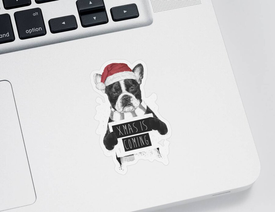 #faaAdWordsBest Sticker featuring the mixed media Xmas is coming by Balazs Solti