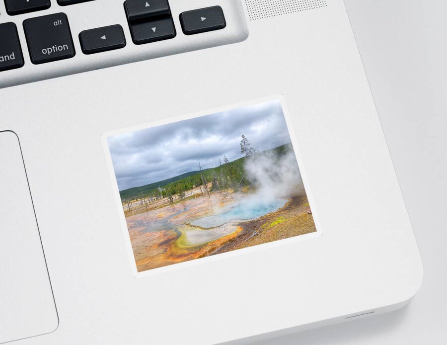 Nature Sticker featuring the photograph Yellowstone Geyser by Bonnie Bruno