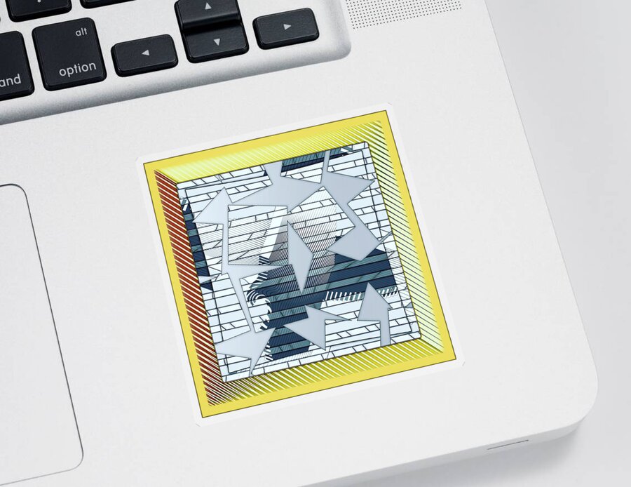 Yellow Sticker featuring the digital art # 43 by Marko Sabotin