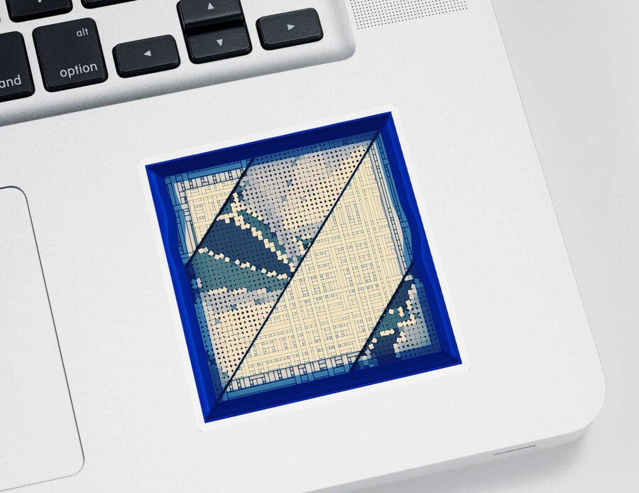 Blue Sticker featuring the digital art # 50 by Marko Sabotin